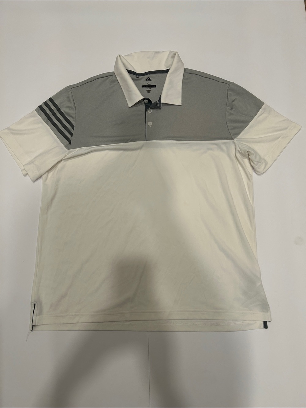 adidas Men’s Gray & White Two-Tone Polo